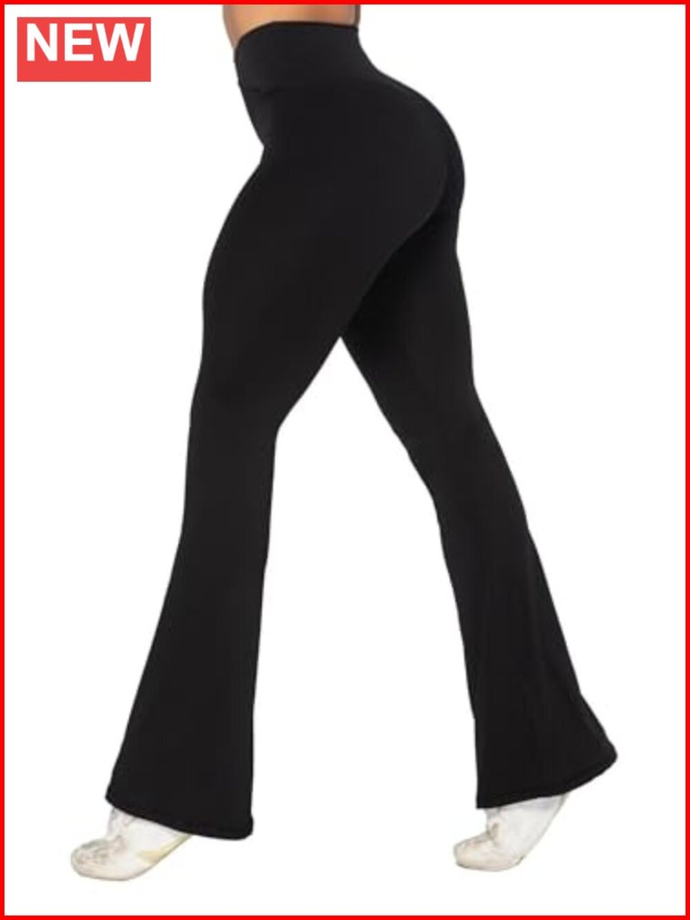 High Waist Crossover Flare Leggings Yoga Pants No Front Seam